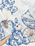 3-Piece Blue Toile de Jouy Party Backdrop Set