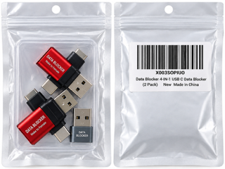2-Pack 4-in-1 USB-C Data Blocker Adapters – New