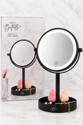 Urban Butterfly LED Lighted Vanity Mirror with Storage Tray