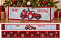 Merry Christmas Gnome & Plaid Truck Christmas Tree Base Cover – 10” x 90”