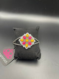 Paparazzi Pink & Orange Silver-Tone Cuff Bracelet