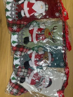🎄 Set of 4 Christmas Stockings – 12"