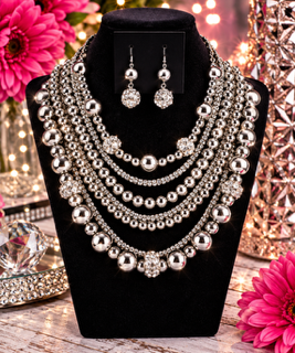 The Liberty Silver Statement Necklace & Earrings