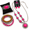 Pink & Silver 3-Piece Coordinated Jewelry Set